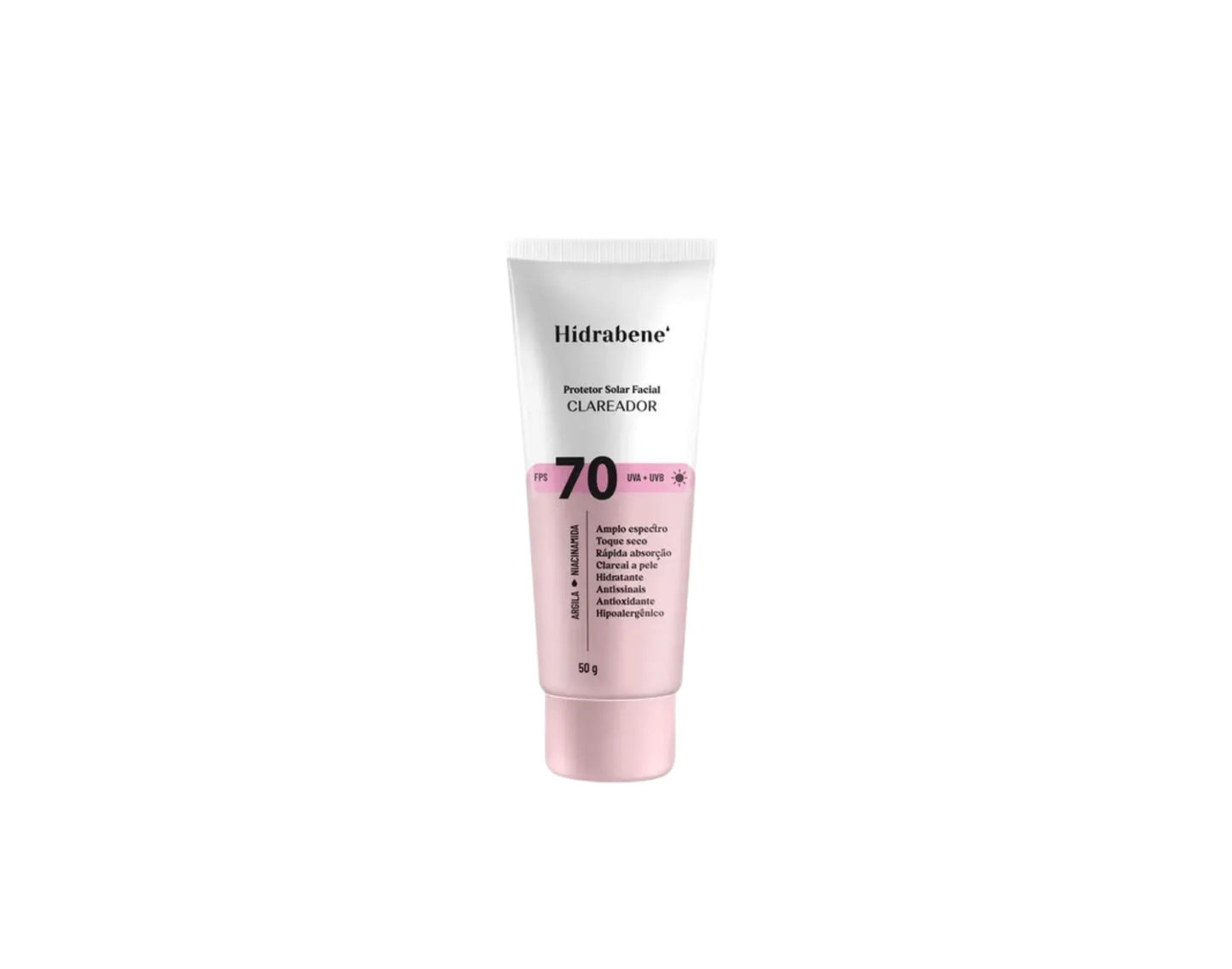 PROTETOR SOLAR FACIAL FPS70 CLAREADOR 50G - HIDRABENE