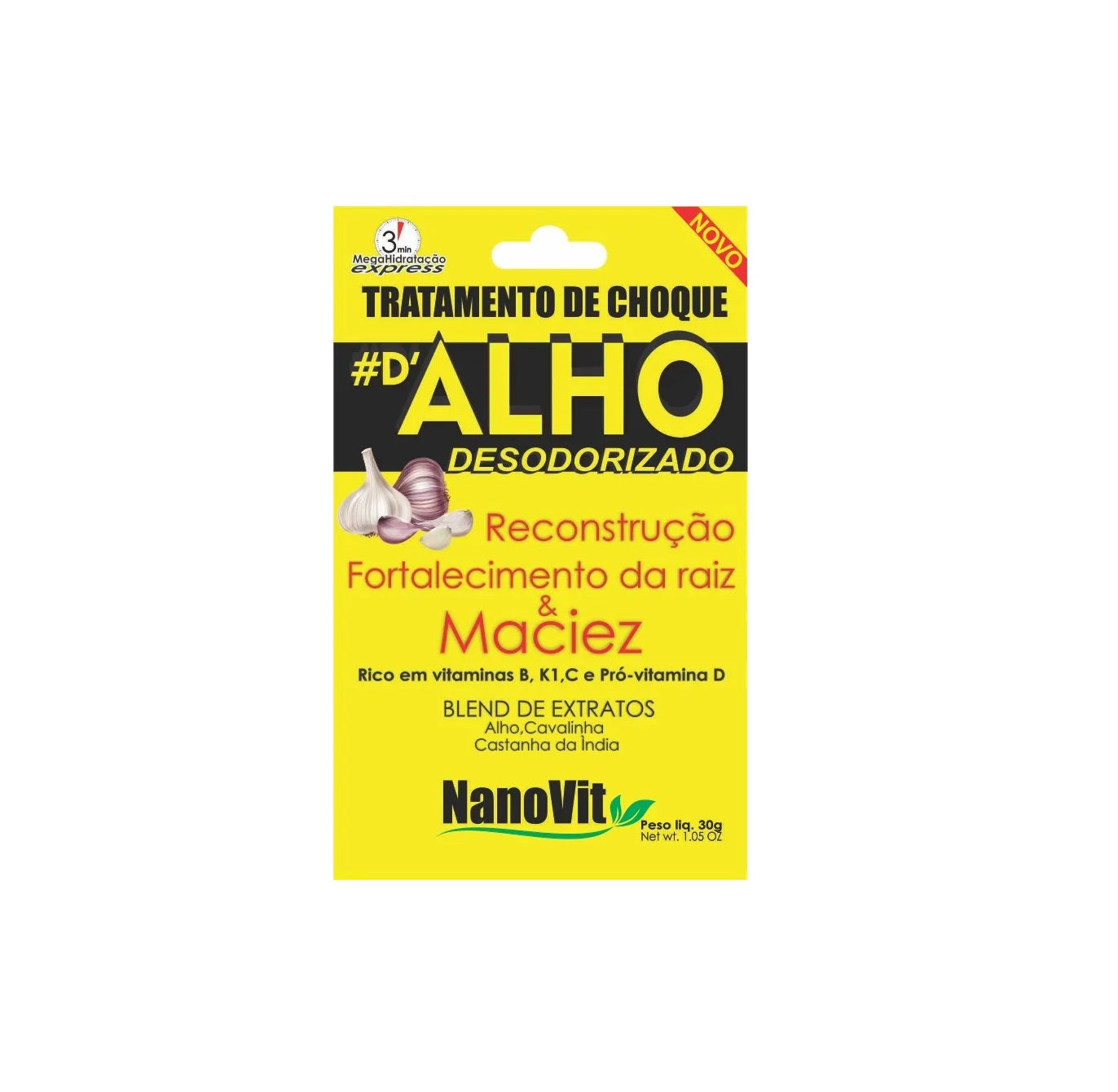 TRATAMENTO DE CHOQUE D ALHO 30G - CAPIM LIMAO