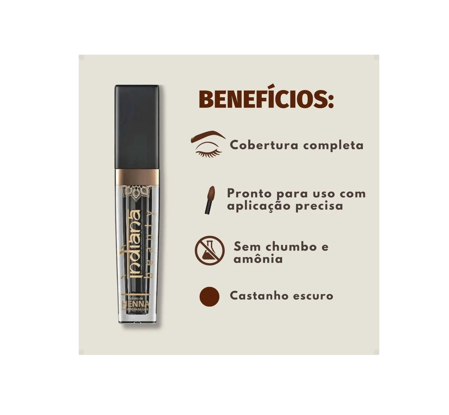 HENNA PRONTA CASTANHO ESCURO - INDIANA BEAUTY
