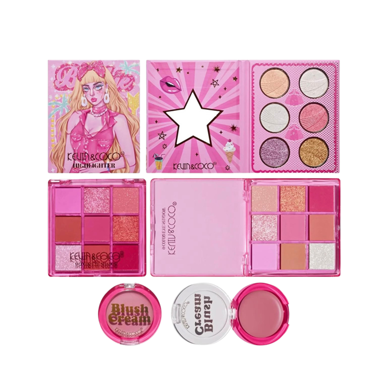 PALETA FACIAL SOMBRAS BLUSH E BATOM 37 CORES - KEVIN & COCO