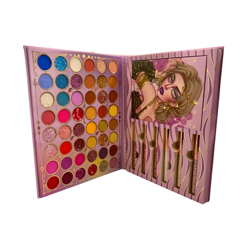 PALETA FACIAL 54 CORES SOMBRAS ILUMINADORES E GLOSS - KEVIN & COCO