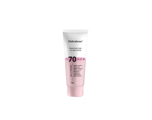 PROTETOR SOLAR FACIAL FPS70 CLAREADOR 50G - HIDRABENE