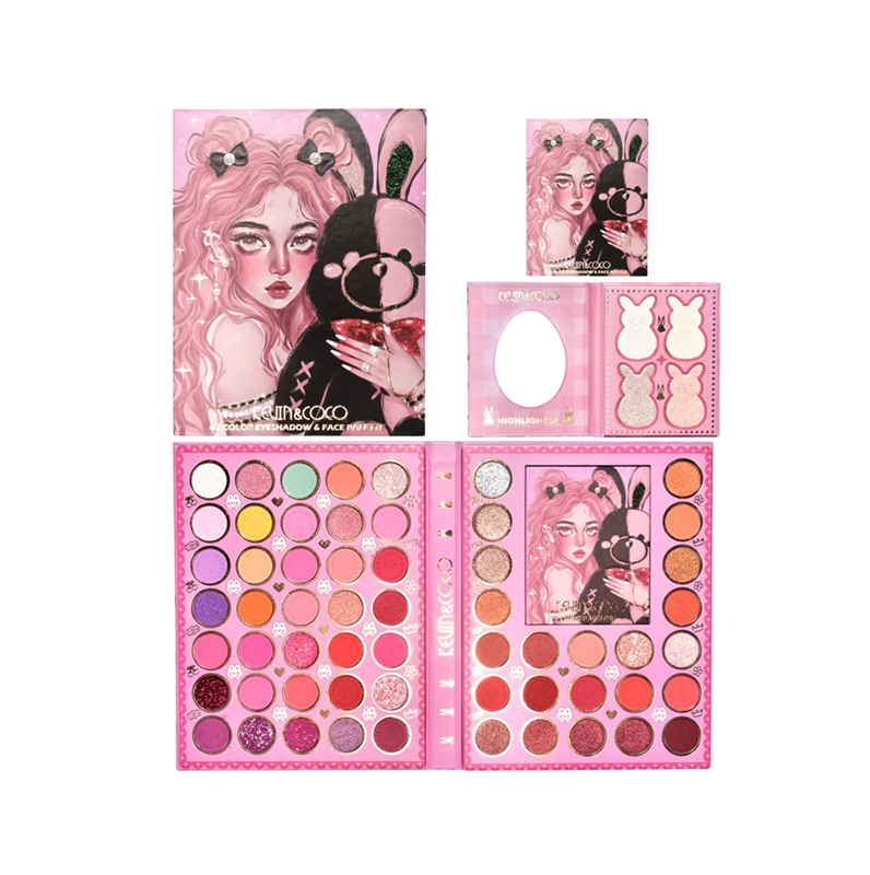 PALETA DE SOMBRAS E ILUMINADOR 62 CORES - KEVIN & COCO