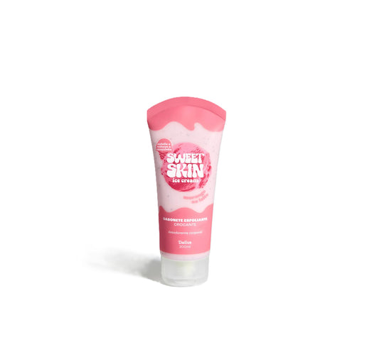 SABONETE ESFOLIANTE MORANGO AO LEITE SWEET SKIN 200ML - DAILUS