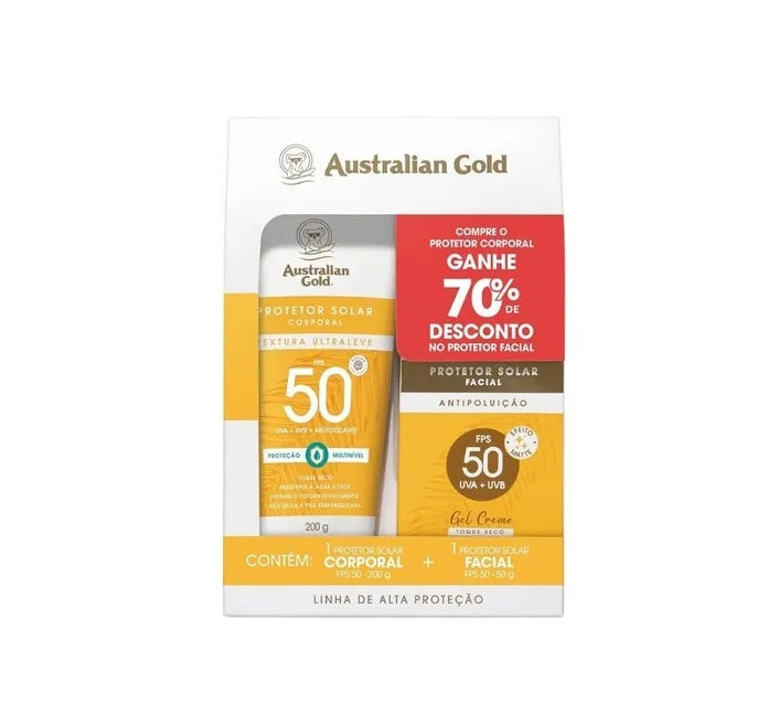 KIT PROTETOR SOLAR FACIAL E CORPORAL - AUSTRALIAN GOLD