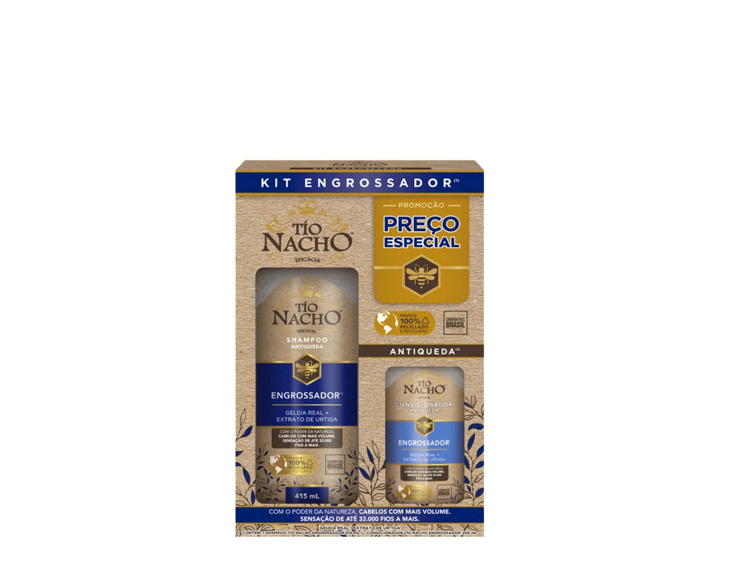 KIT SHAMPOO E CONDICIONADOR ENGROSSADOR - TIO NACHO