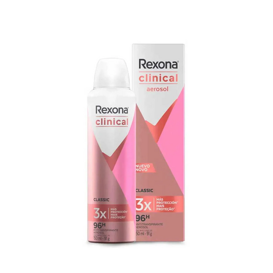 DESODORANTE CLINICAL CLASSIC AEROSOL FEMININO 150ML - REXONA