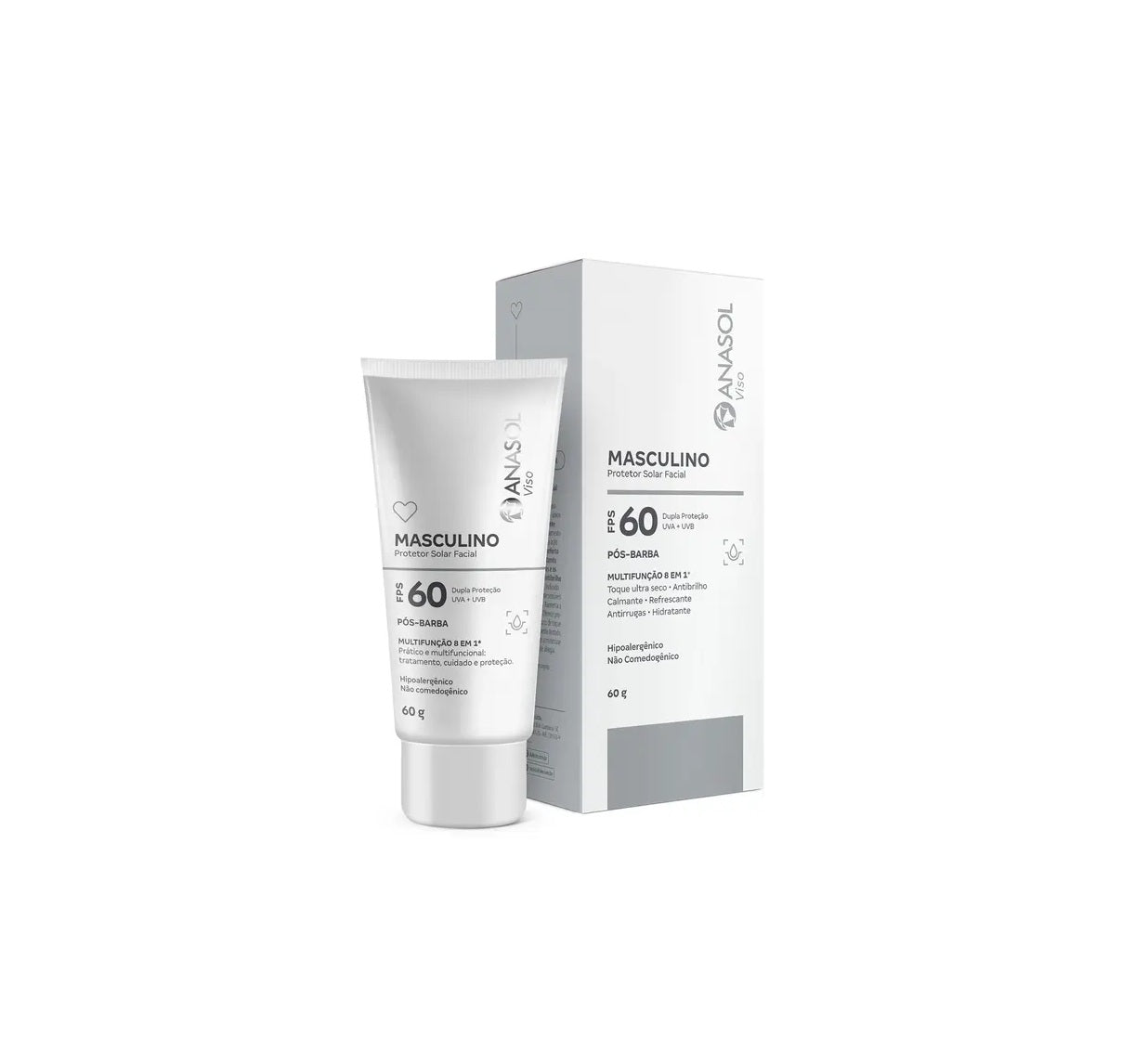 PROTETOR SOLAR FACIAL MASCULINO FPS60 POS BARBA 60G - ANASOL